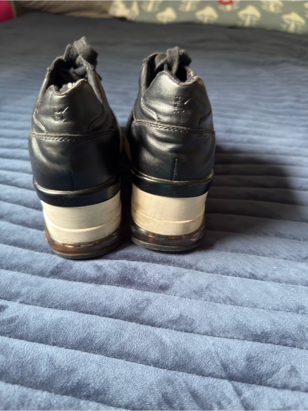 Karl Lagerfeld Black Crystal Mesh Platform Sneakers with Cream Sole - Picture 5 of 14